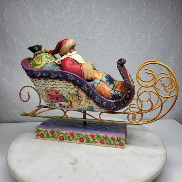 Jim Shore Heartwood Creek Delivering Joy Figurine XL Santa in Sleigh 2004 - Picture 8 of 16